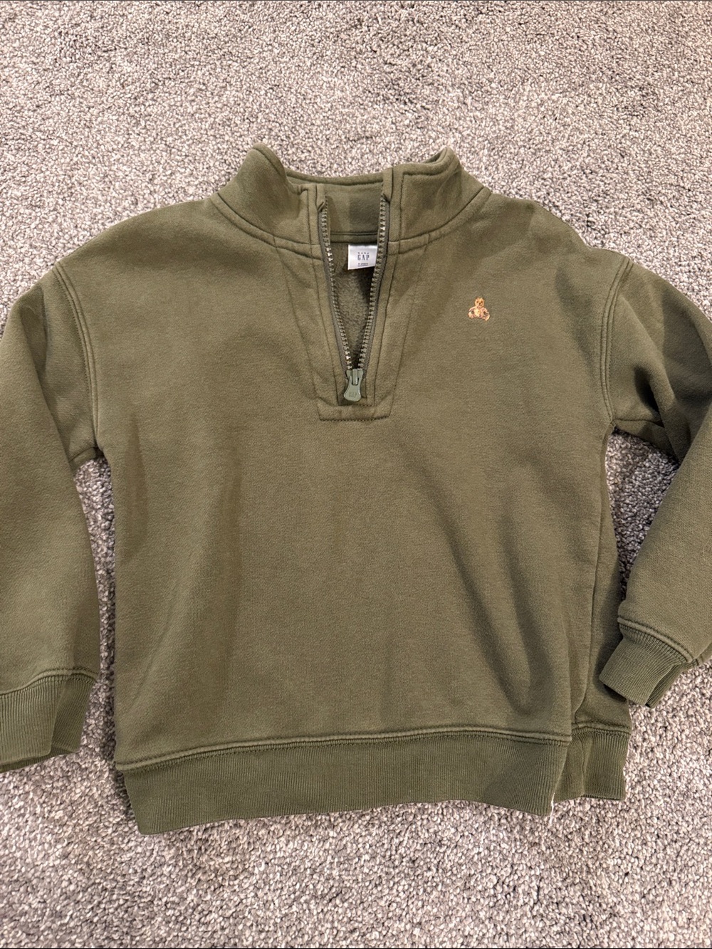 Baby Gap Olive Green Quarter-Zip Pullover